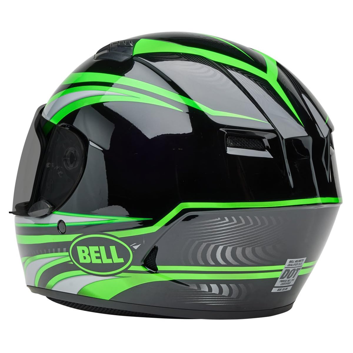 Bell Qualifier Full-Face Motorcycle Helmet (Gloss Conduit Black/Kryptonite - Large)