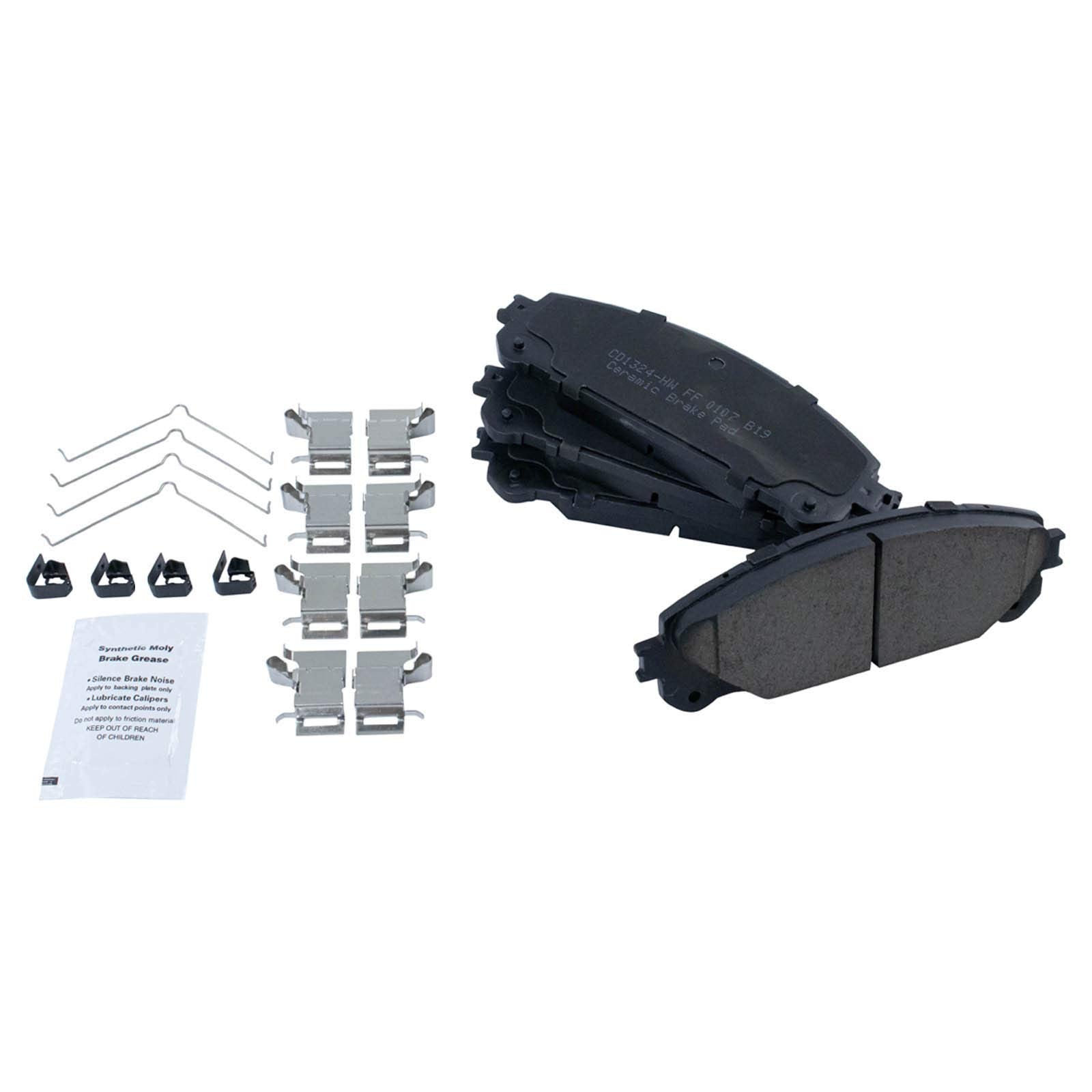 TRQ Premium Posi Ceramic Disc Brake Pad Front Kit for Toyota Lexus