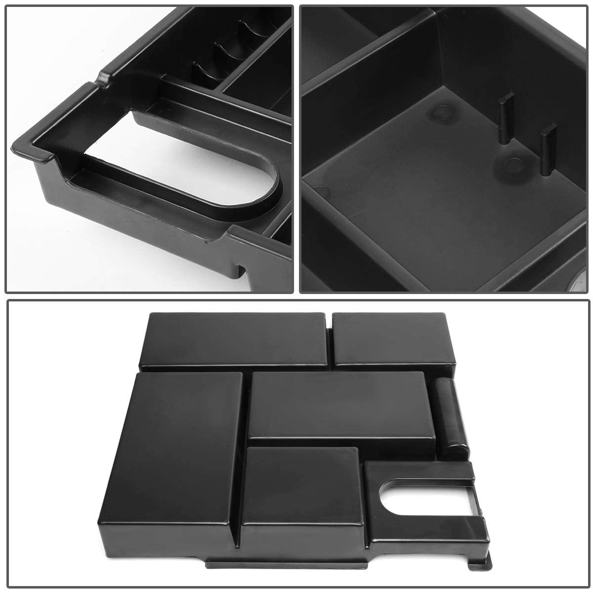 Dna Motoring Ztl-Y-0019 Center Console Armrest Organizer Tray Compatible With 14-19 Tundra, Black