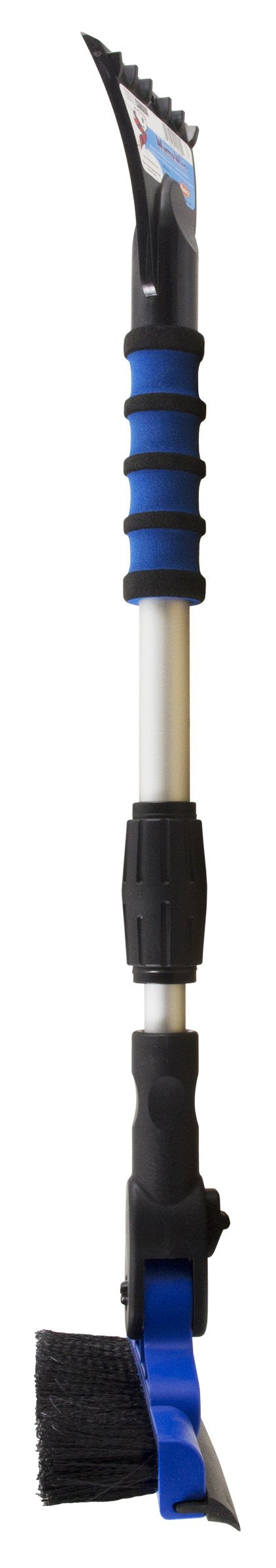 Mallory 580-EP Mini Telescoping 35'' Pivoting Dual Head with Squeegee and Integrated Ice Scraper (Colors may vary)