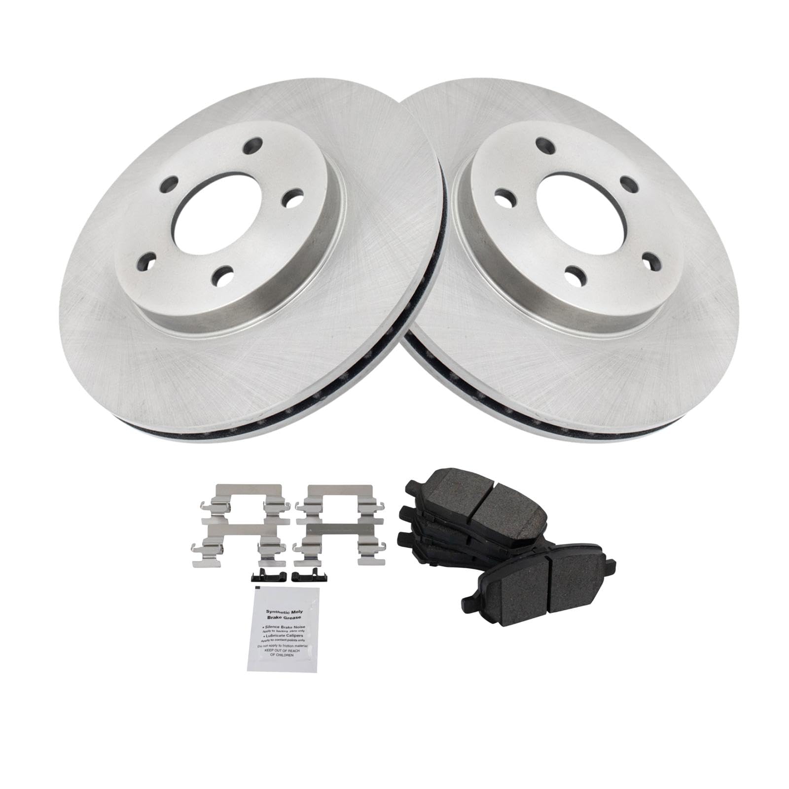 Trq Front Brake Pad & Rotor Kit Brake Pads Brake Rotor Semi-Metallic Compatible With 2007-2010 Chevrolet Cobalt 2007-2009 Pontia