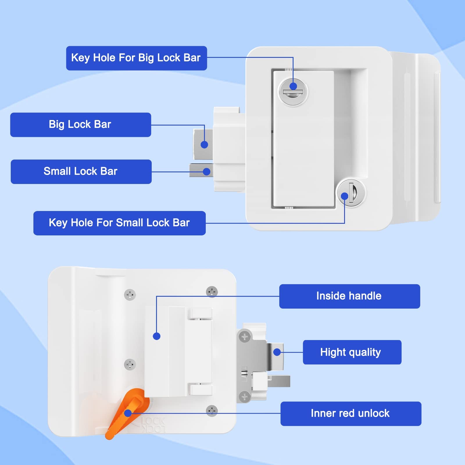 Ristow Upgraded Chrome Rv Door Locks Rl001 For Travel Trailers With Paddle Deadbolt, Camper Door Latch Lock Replacement Kit For Trailer Door Camper Horse Trailer Cargo Hauler