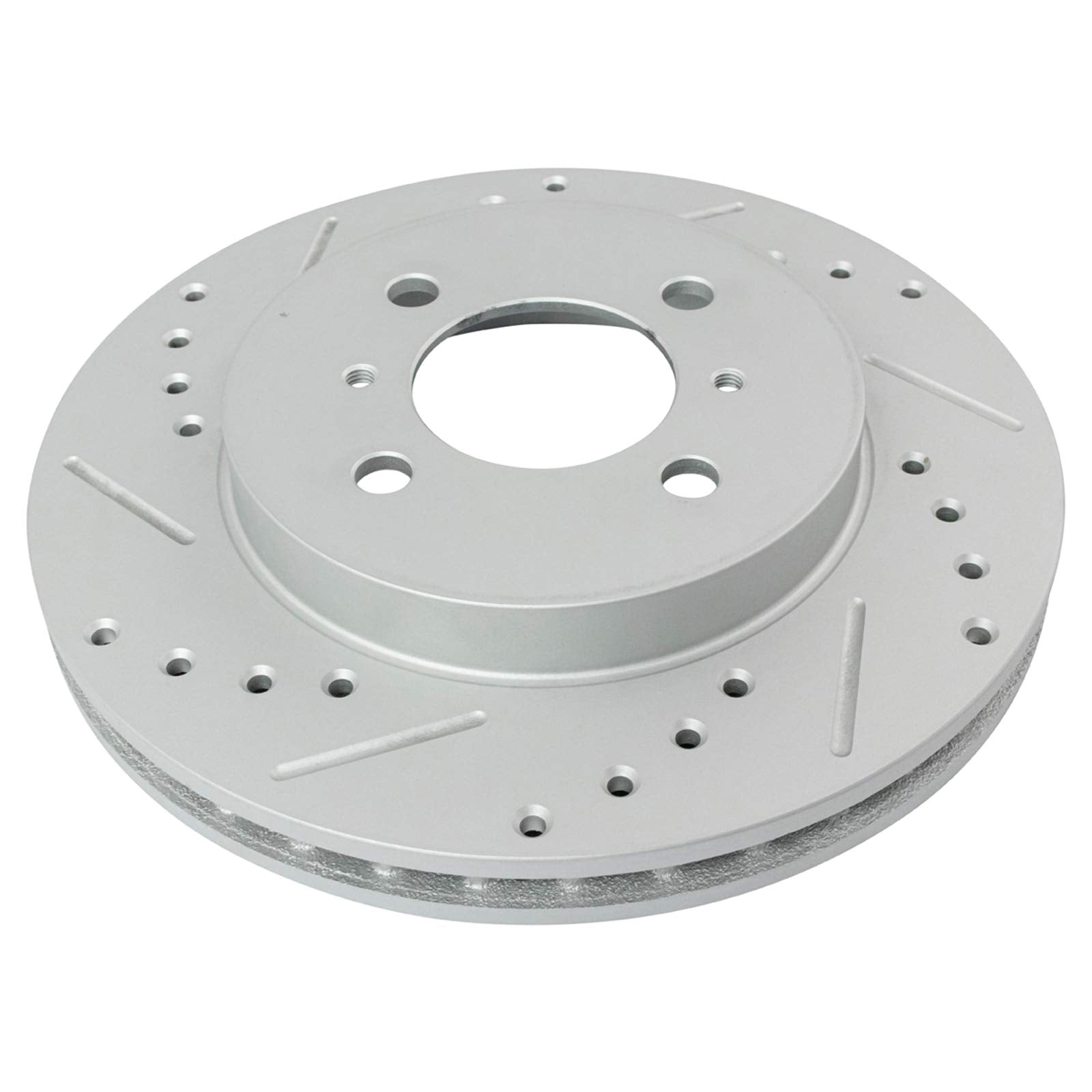 Trq Front Performance Brake Rotors Set Premium G-Coated Cross Drilled & Slotted Compatible With 2002-2006 Mitsubishi Lancer 1999