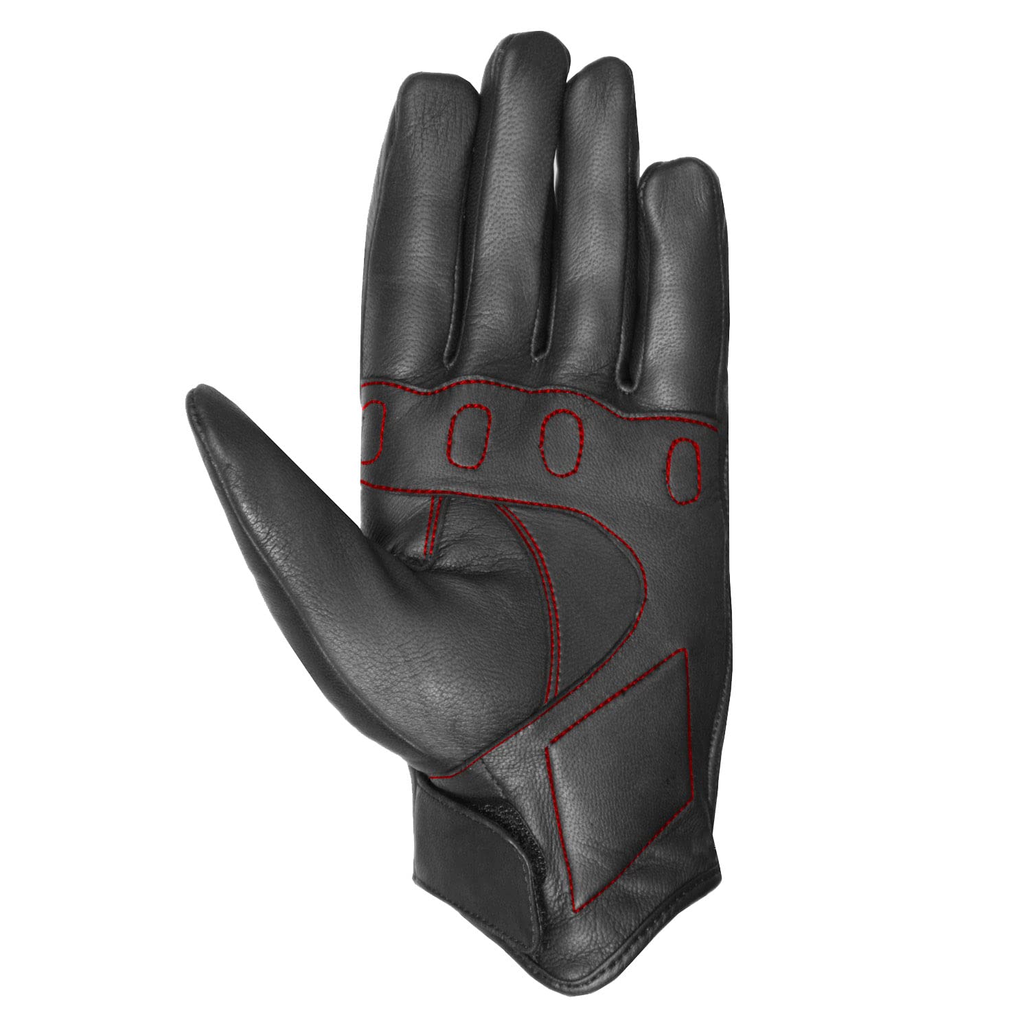 Jackets 4 Bikes Men'S Premium Leather Street Motorcycle Protective Cruiser Biker Gel Gloves Blackred Xxl