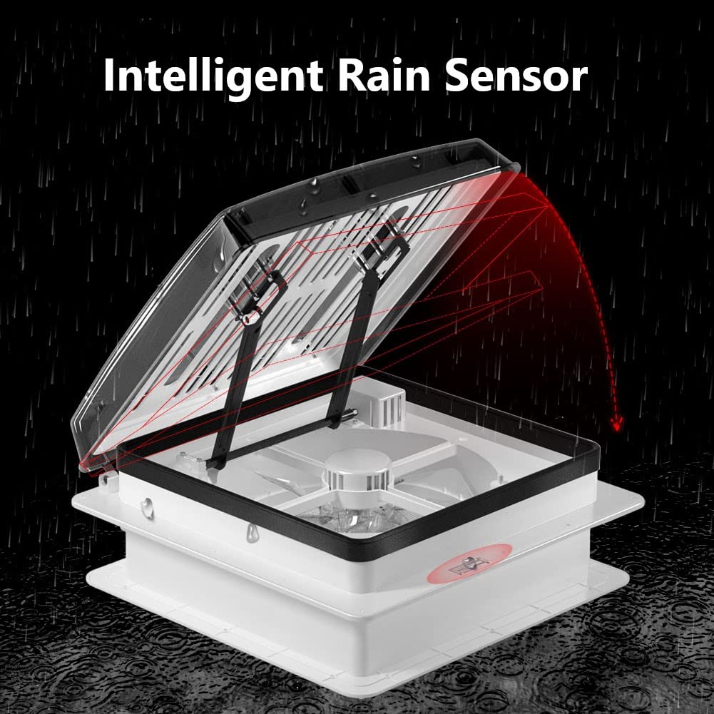 2012 Electric Air Max 14'' Vent Rv Roof Vent Reversible Exhuast Fan, Ultra Low Sound Level Permanent Rv Air Ventilation Ceiling