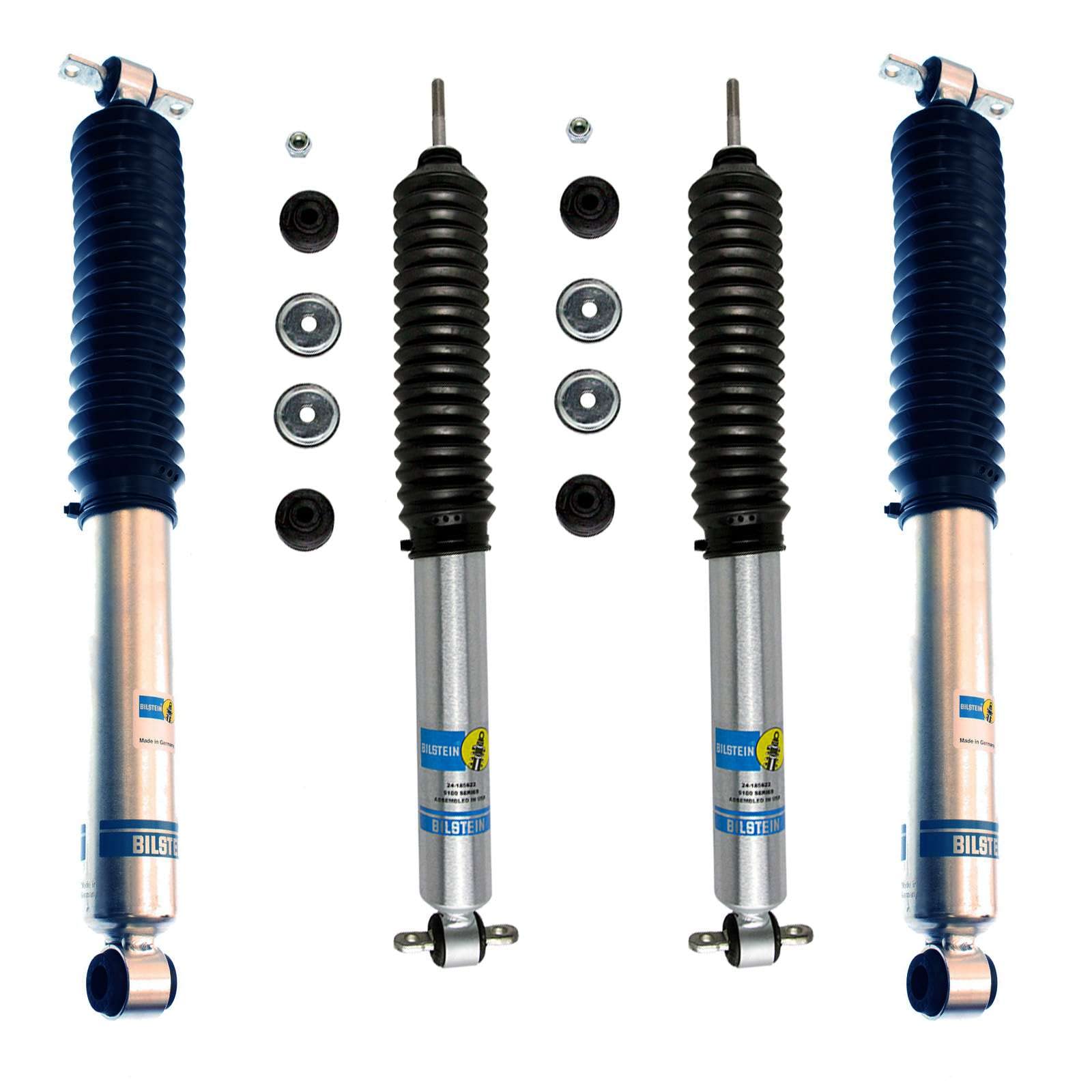 Bilstein 5100 Series Set of Front & Rear Shocks fits 1984-2001 Jeep Cherokee with 2-3 lift | 24-185622 24-185639