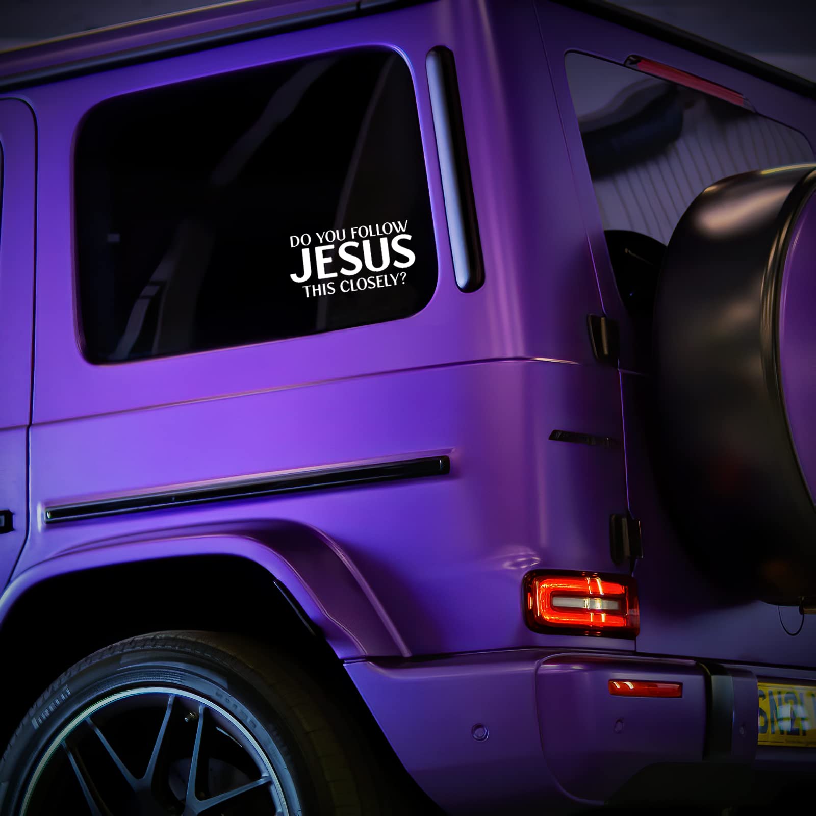Vool Vinyl Sticker Decal - "Do You Follow Jesus This Closely" - 5.5" x 2" - White - Auto Car Truck Wall Laptop
