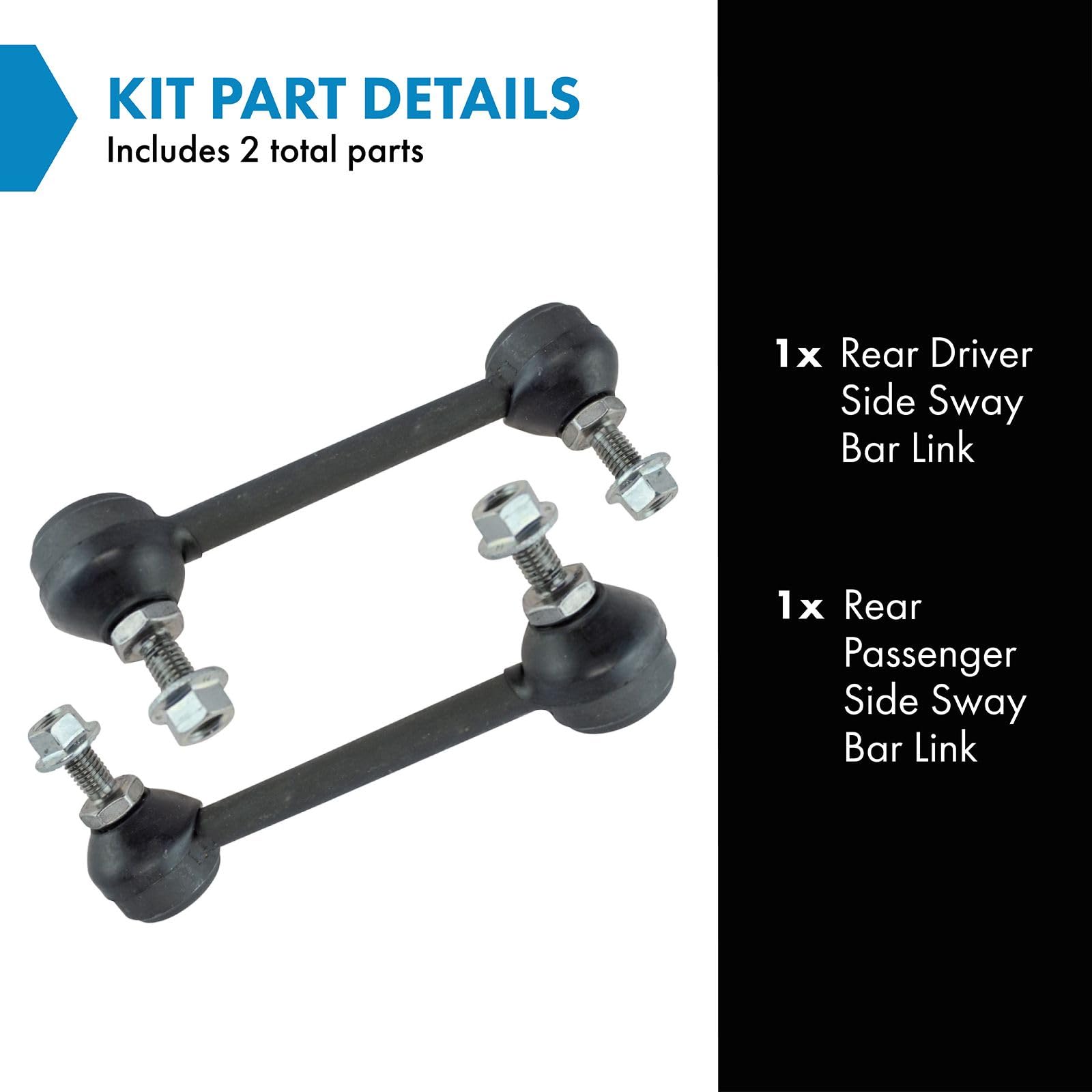 Trq Rear Sway Bar Stabilizer Link Set Compatible With 2005-2007 Ford Five Hundred Freestyle 2008-2009 Taurus Taurus X Mercury Mo