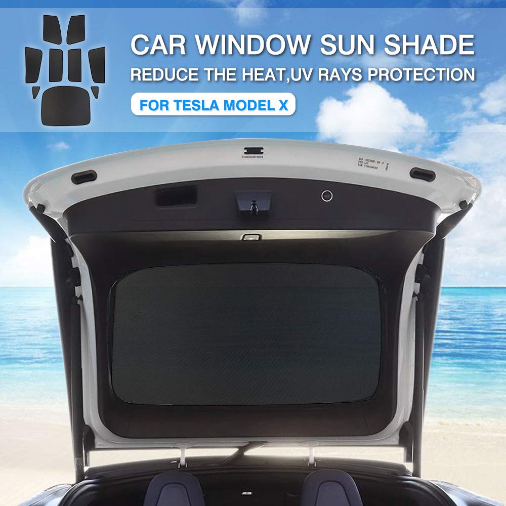 Premis Magnet Mesh Side Car Window Sun Shades Child Kid Glare Uv Rays Protection 9 Pcs For Tesla Model X