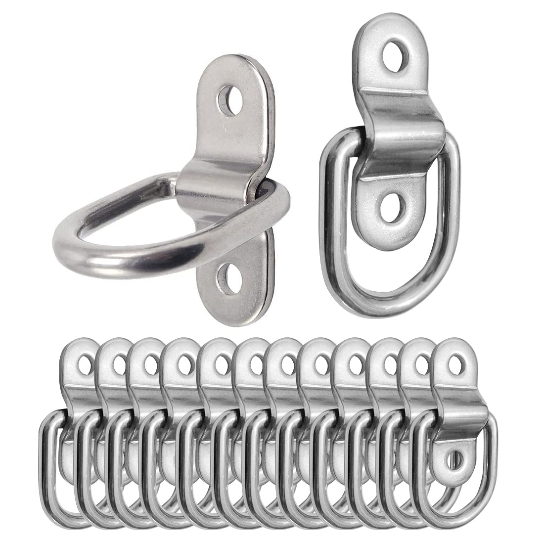 D-Ring Tie Down Anchor, Stainless Steel Cargo Tie Rings for Truck Bed Kayak Canoe Boat Bike Tie Downs (6)