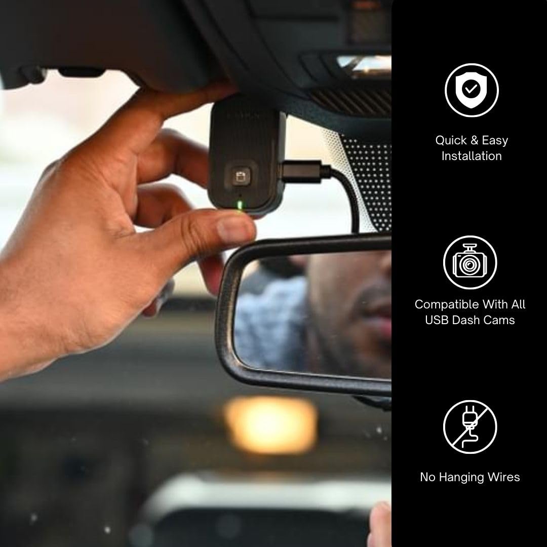 Dongar Dashcam Integrator - 10-pin Type B, Compatible with Toyota, Lexus, Subaru, Black, Model DCA-10B, USB-C Power Adapter