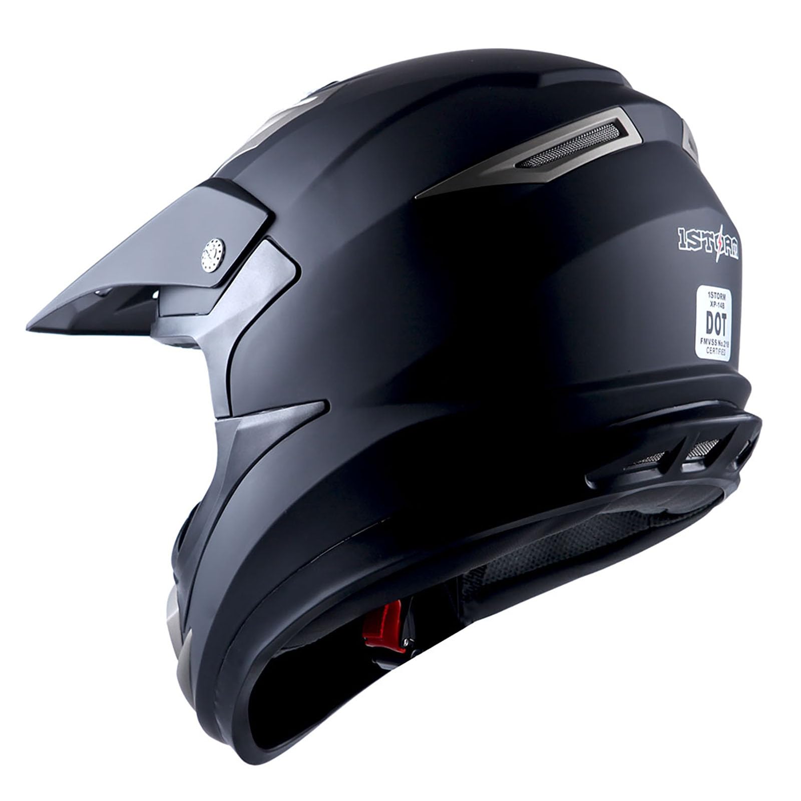 1Storm Adult Motocross Helmet Off Road Mx Bmx Atv Dirt Bike Mechanic Hgxp14B Matt Black