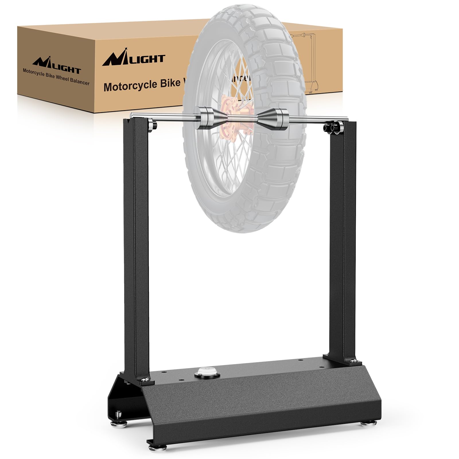 Nilight Motorcycle Bike Wheel Balancer, Tire Balancer Stand for Static & Dynamic Alignment, Heavy Duty Rim Balancing Tool with A