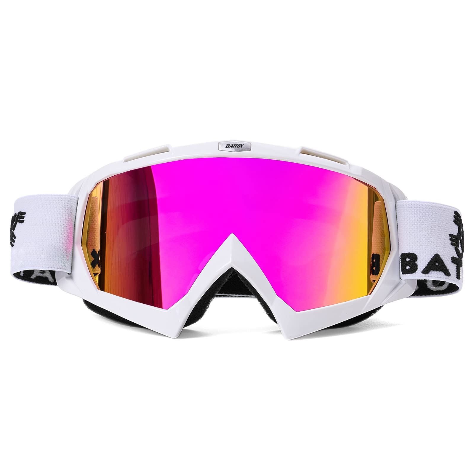 Batfox Dirt Bike Atv Goggles Motorcycle Gear Riding Motocross Dirtbike 4-Wheeler Mx Dh Accessories Goggles Glasses For Men Women Youth Uv400 Protection Dust-Proof Anti-Slip Strap