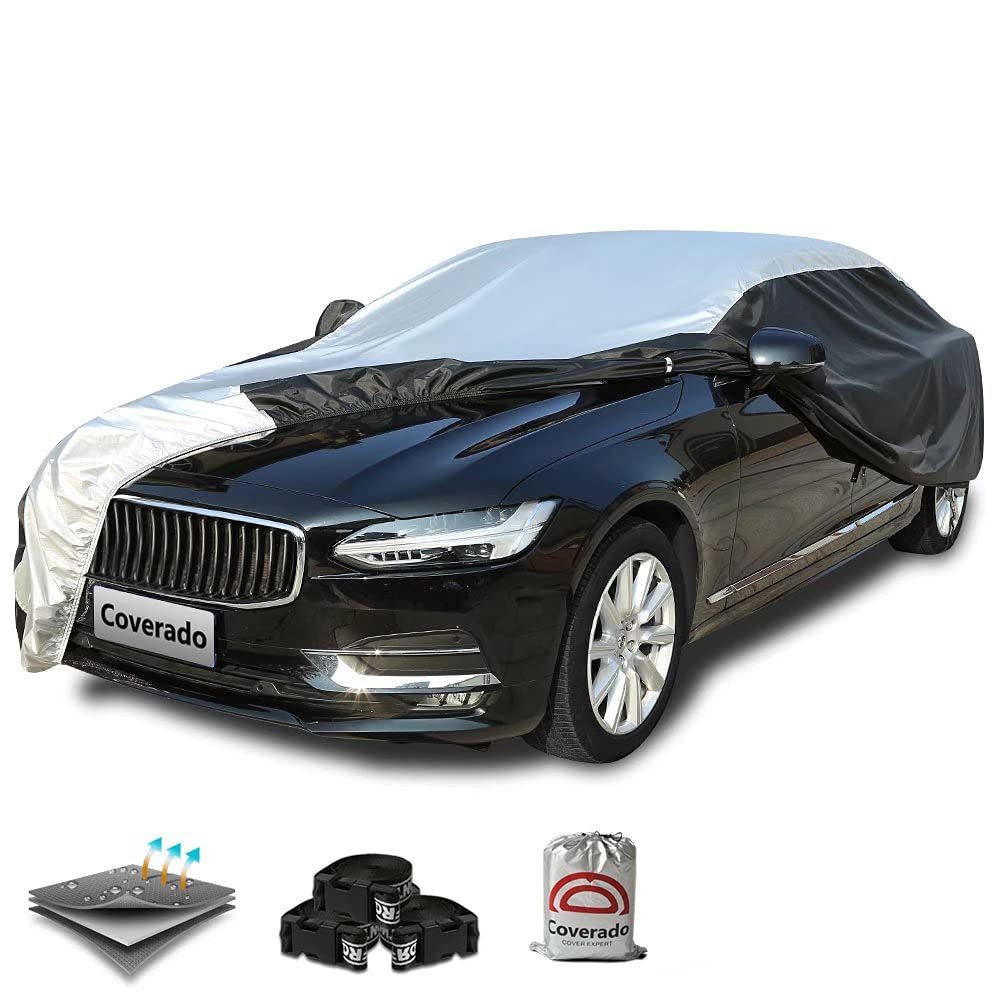 Coverado Hatchback Car Cover Waterproof All Weather, Full Exterior Covers Snow Wind Uv Protection, Outdoor Car Covers For Automo