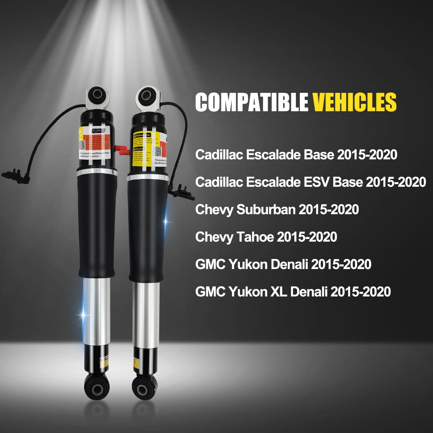 Yutmatin Rear Air Shock Strut Absorber for Cadillac Suburban Tahoe Yukon XL 2015-2020, Metal, Model 84176675