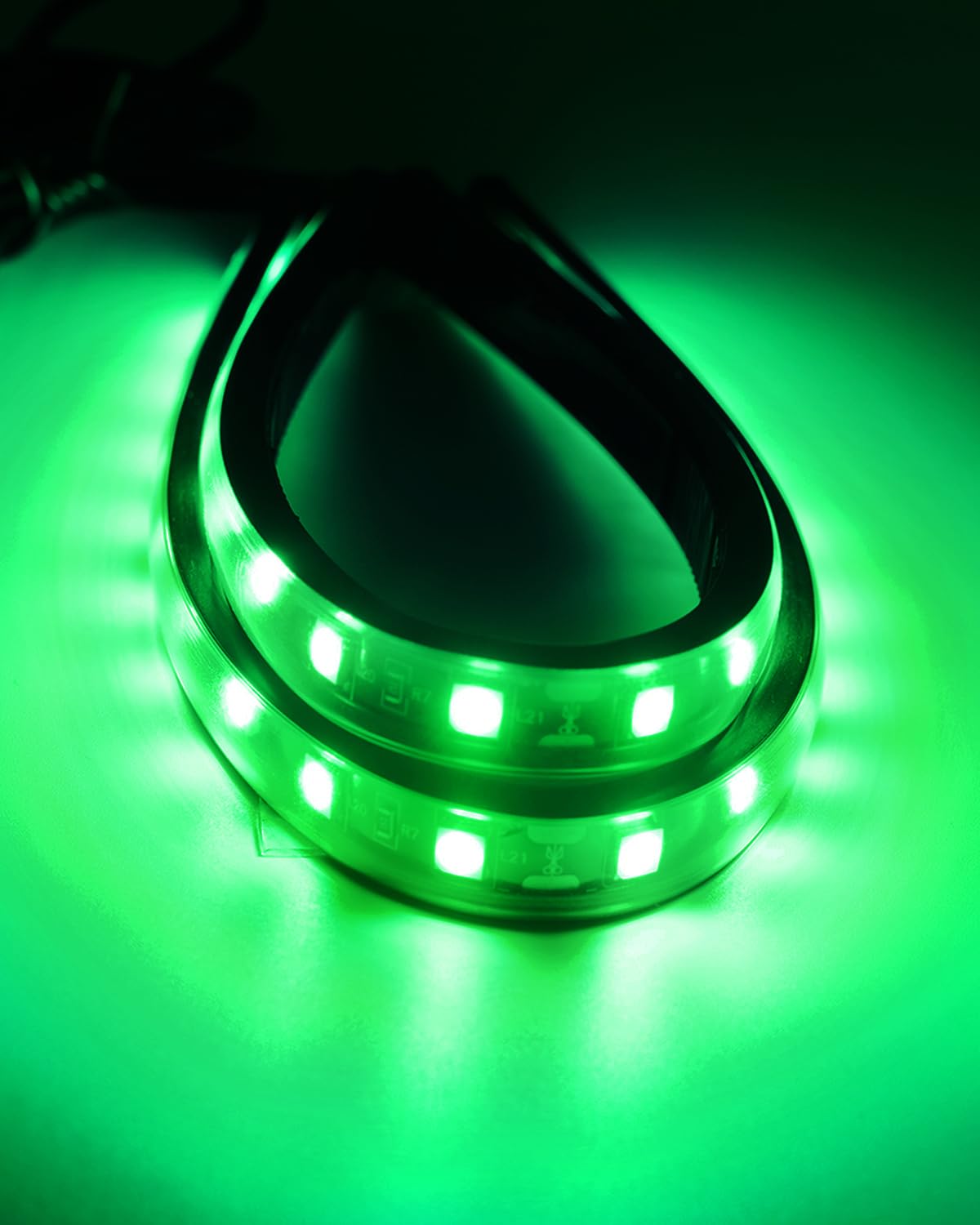 Keiurot Car LED Strip Lights 32CM Waterproof Green 12V 5050 18SMD - Pack of 4 for Cars, Motorcycles, Golf Carts, Marine Use