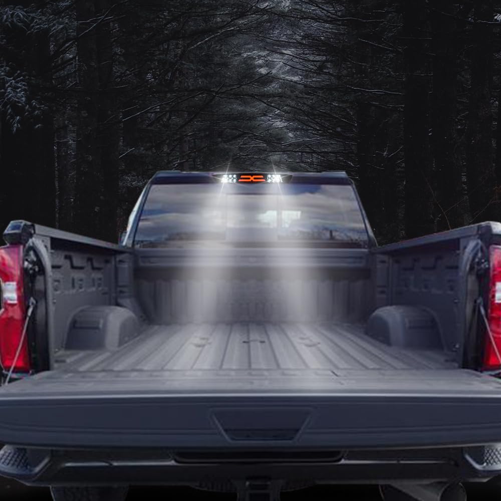 G-PLUS LED 3rd Brake Light for Chevy Silverado/GMC Sierra 2014-2020, Black Smoked Lens, ABS, X Type