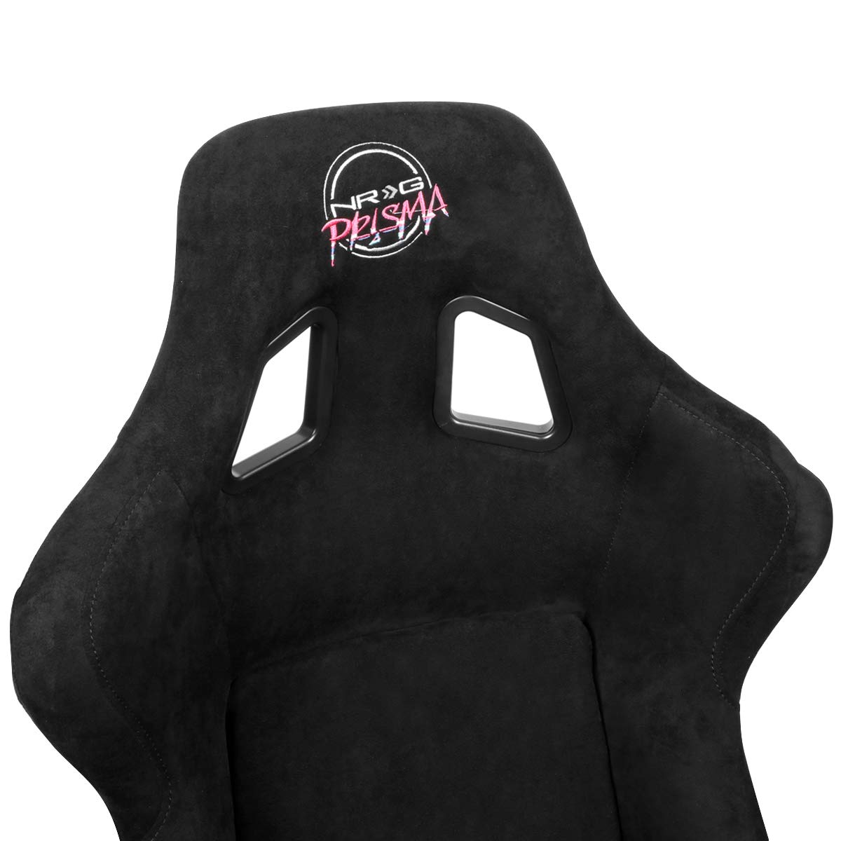NRG Innovations NRG-FRP-302BK Fixed Back Racing Seat, Fiberglass, 24"W x 35"H x 18"D, Black Alcantara, 4pt Harness Compatible