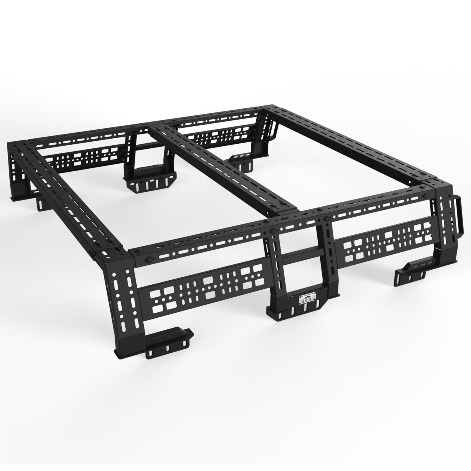 CLAMBER Overland Bed Rack for Mid-Size Pickup Truck with/Without Bed Rails | Adjustable Width Compatible with Tacoma, Gladiator,
