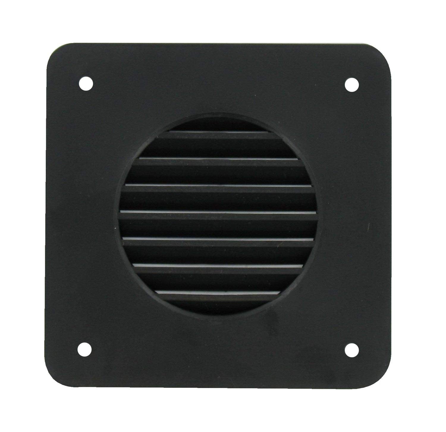 A.A Battery Box Vent System - Black - Louver Cover and Cone Plate - RV's, Campers, Trailers, Motorhome Repair (Complete Vent Sys