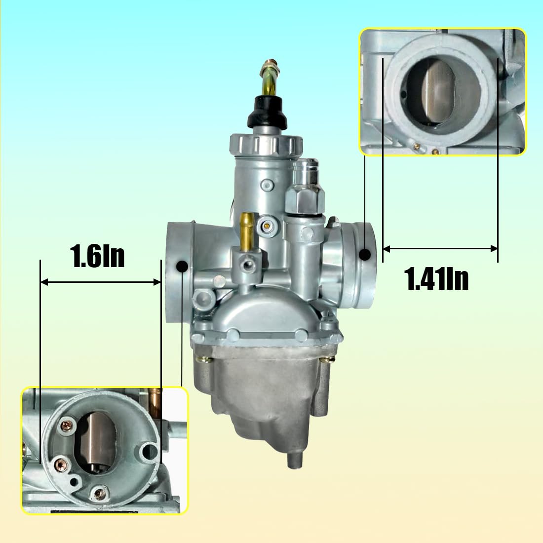 Oriental Power Carburetor for Yamaha TTR125 2000-2007, Model 1101, Includes Choke Plunger Kit