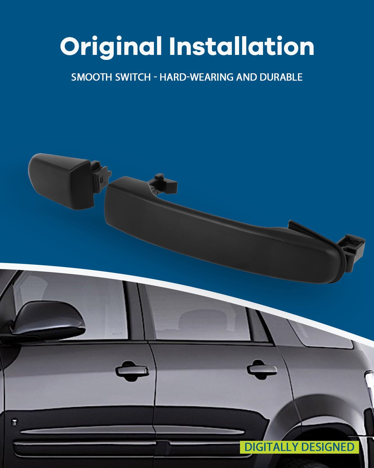 Lujuntec Exterior Door Handle - Front Passenger Right Side, Black Direct Replacement For Equinox 2005-2009,For Torrent 2006-2009,For Malibu For Malibu Replaces Oe 25869519 Cover Fr:15916608