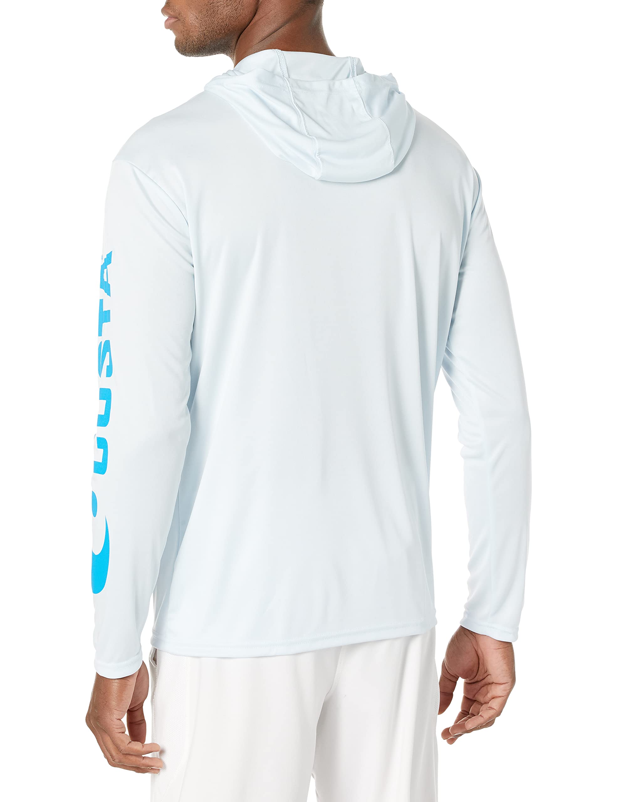 Costa Del Mar Men'S Technical Hood Long Sleeve Shirt, Arctic Blue, Large