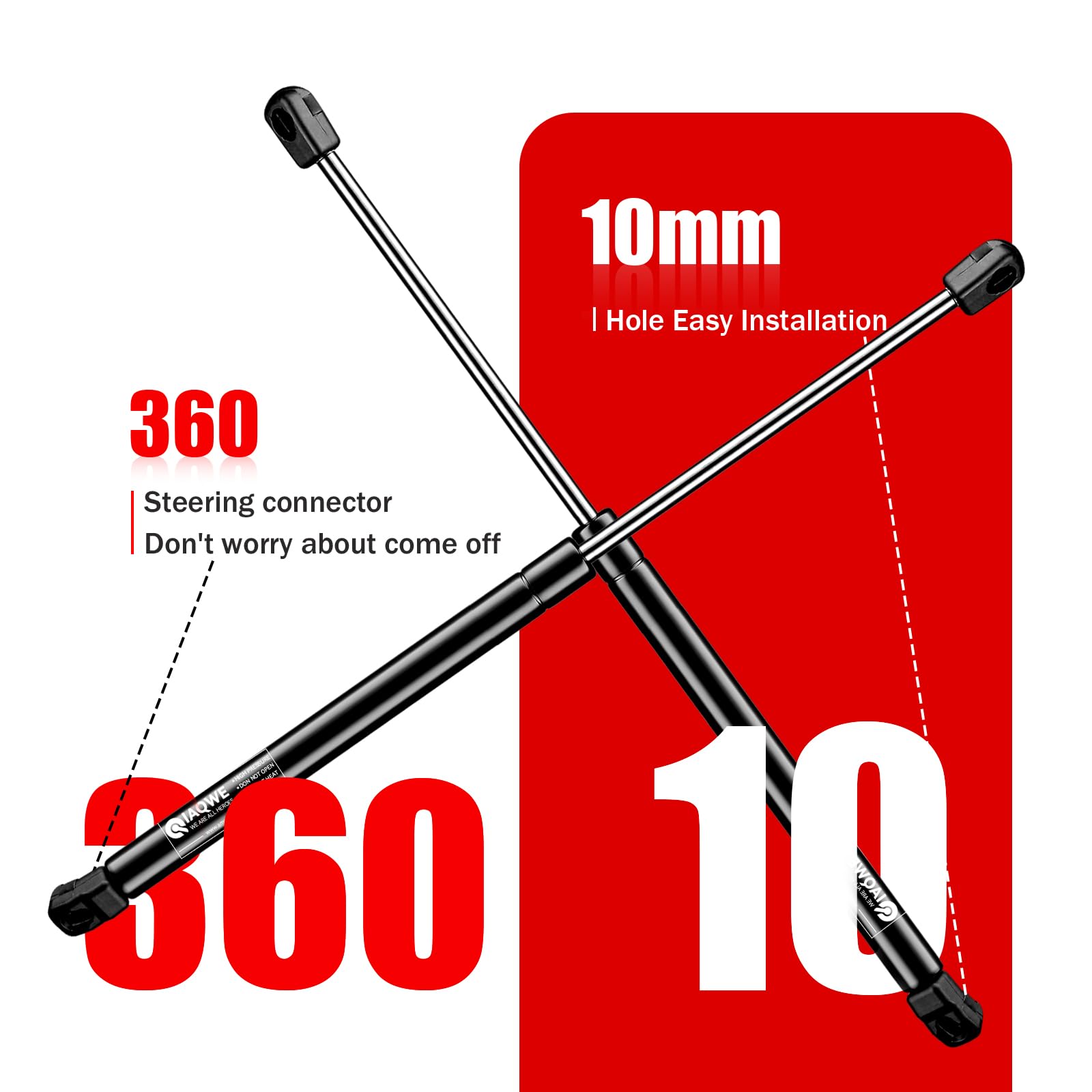 Iaqwe Front Hood Gas Struts Lift Supports 6767 Replacement Parts For 2008-2009 Ford F-250; 2008-2010 Ford F-250/ F-350/ F-450/ F