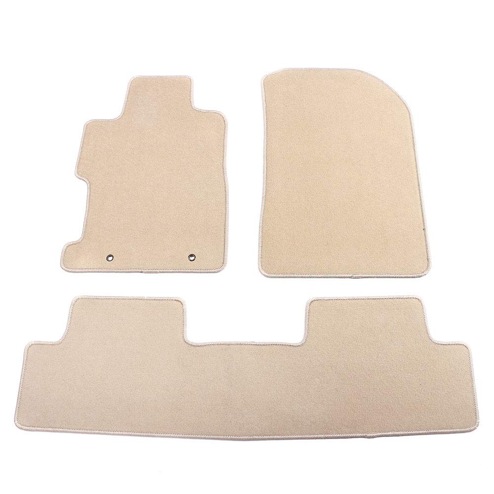 IKON MOTORSPORTS Floor Mats for 2006-2011 Honda Civic, 3PC Beige Nylon, 33x23x1 inches, Model CP030BG