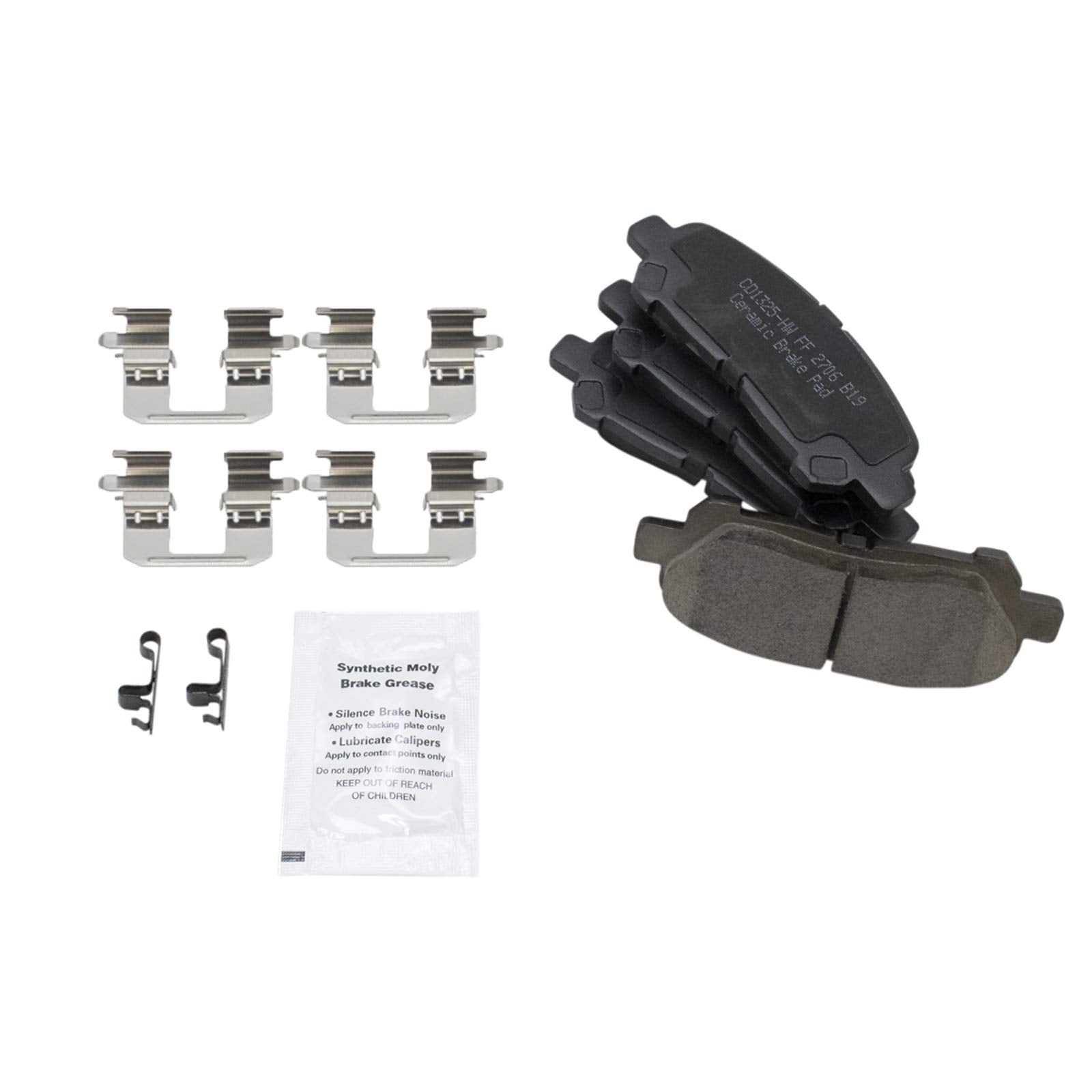 Trq Rear Brake Pad & Rotor Kit Brake Pads Brake Rotor Parking Brake Shoe Set Ceramic Compatible With 2008-2013 Toyota Highlander