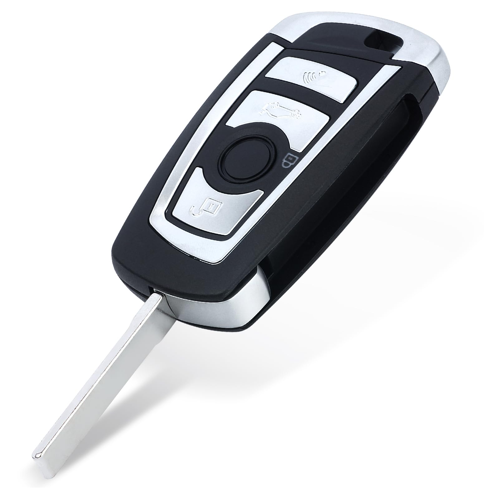 Keyecu Ews Modified Flip Remote Key 4 Button For Bmw X5 Z3 Z4 2001-2005 Hu92 Blade