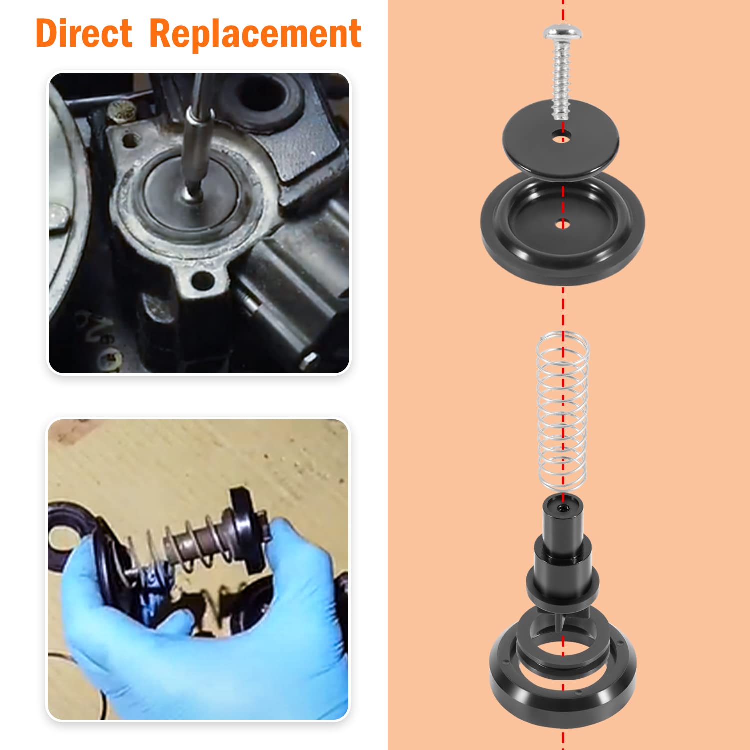 USSKYBOY Poppet Valve Kit for Mercury 135-200hp V6, Replacement for Mariner XR4 XR6, Plastic, Compatible with 803062T1