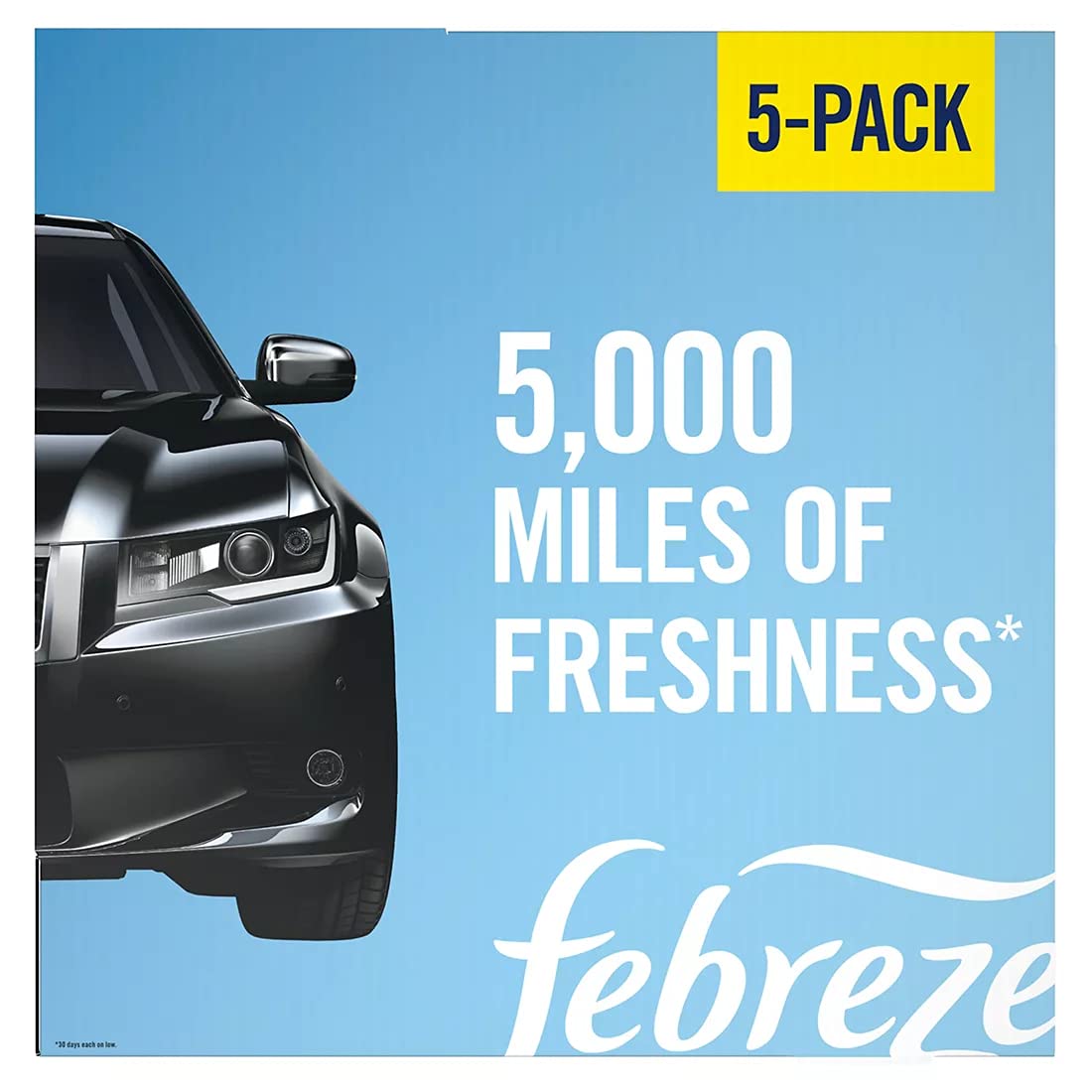 Febreze Car Air Freshener, Set Of 5 Clips, Linen & Sky - Up To 150 Days