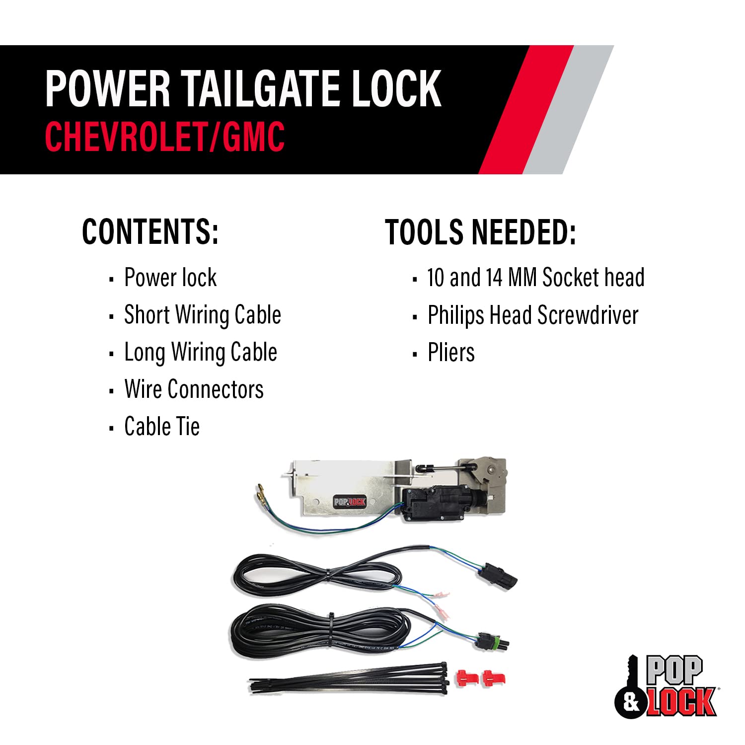 Pop & Lock – Power Tailgate Lock For Chevrolet Silverado 1500 And Gmc Sierra 1500 - Fits Model 2007 To 2013 (Pl8120Q)