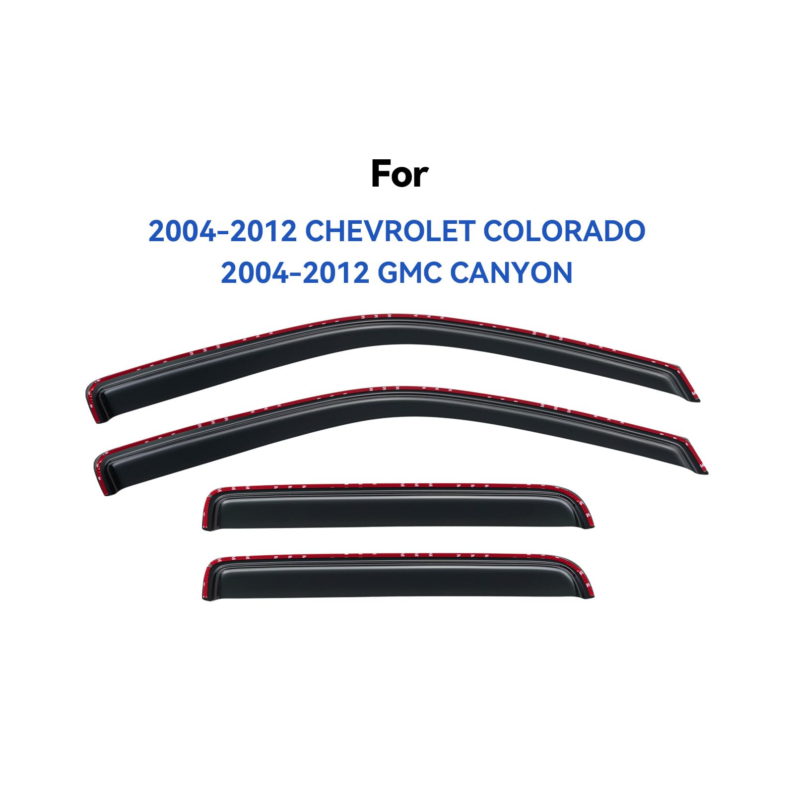 in-Channel Window Visors Rain Guards Shield for 2004-2012 Chevy Colorado, Window Vent Wind Deflectors Visors Shades for 2004-201
