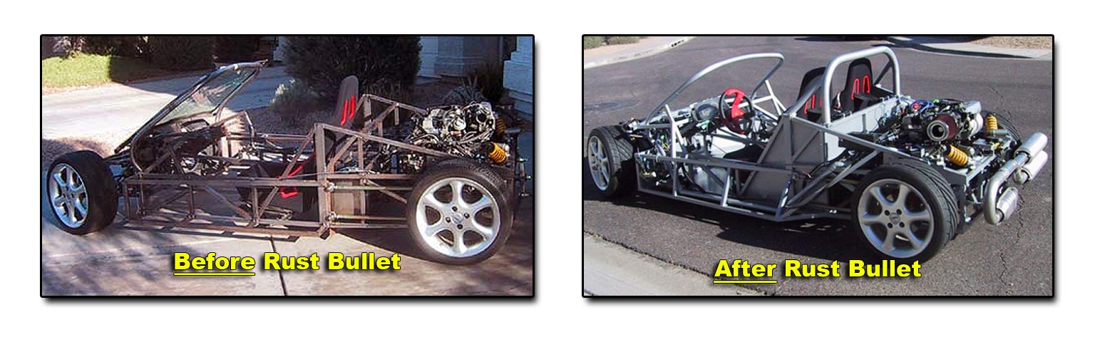 Rust Bullet Automotive Low Voc - Rust Preventive Protective Coating Uv Resistant - No Topcoat Needed - Metallic Gray, Quart