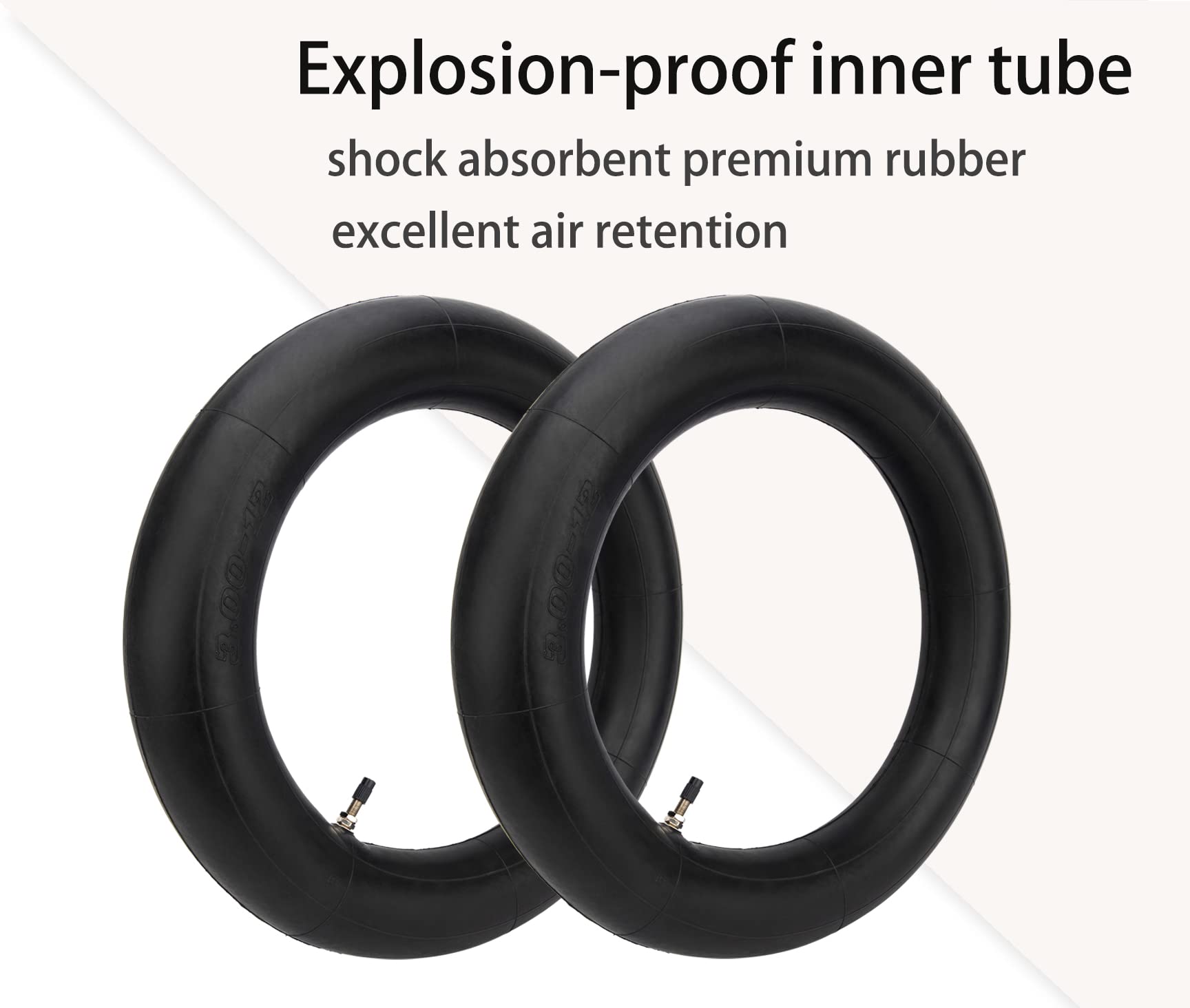 2 Pack 3.00/3.50-12'' Dirt Bike Inner Tubes,(80/100-12) 12'' Heavy Duty Mini Dirt Bike Inner Tube Compatible with Honda CRF50/XR