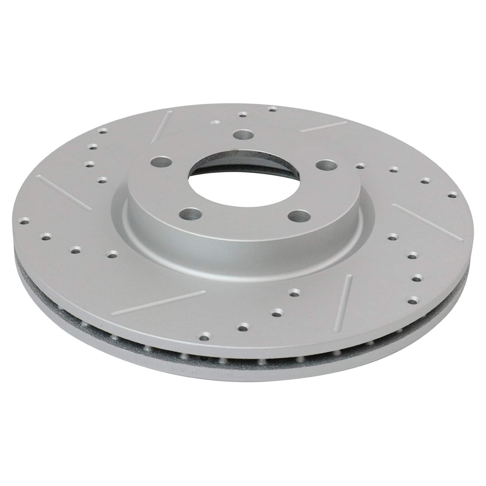 Trq Front Performance Brake Rotors Set Premium G-Coated Cross Drilled & Slotted Compatible With 2004-2013 Mazda 3 2006-2015 5