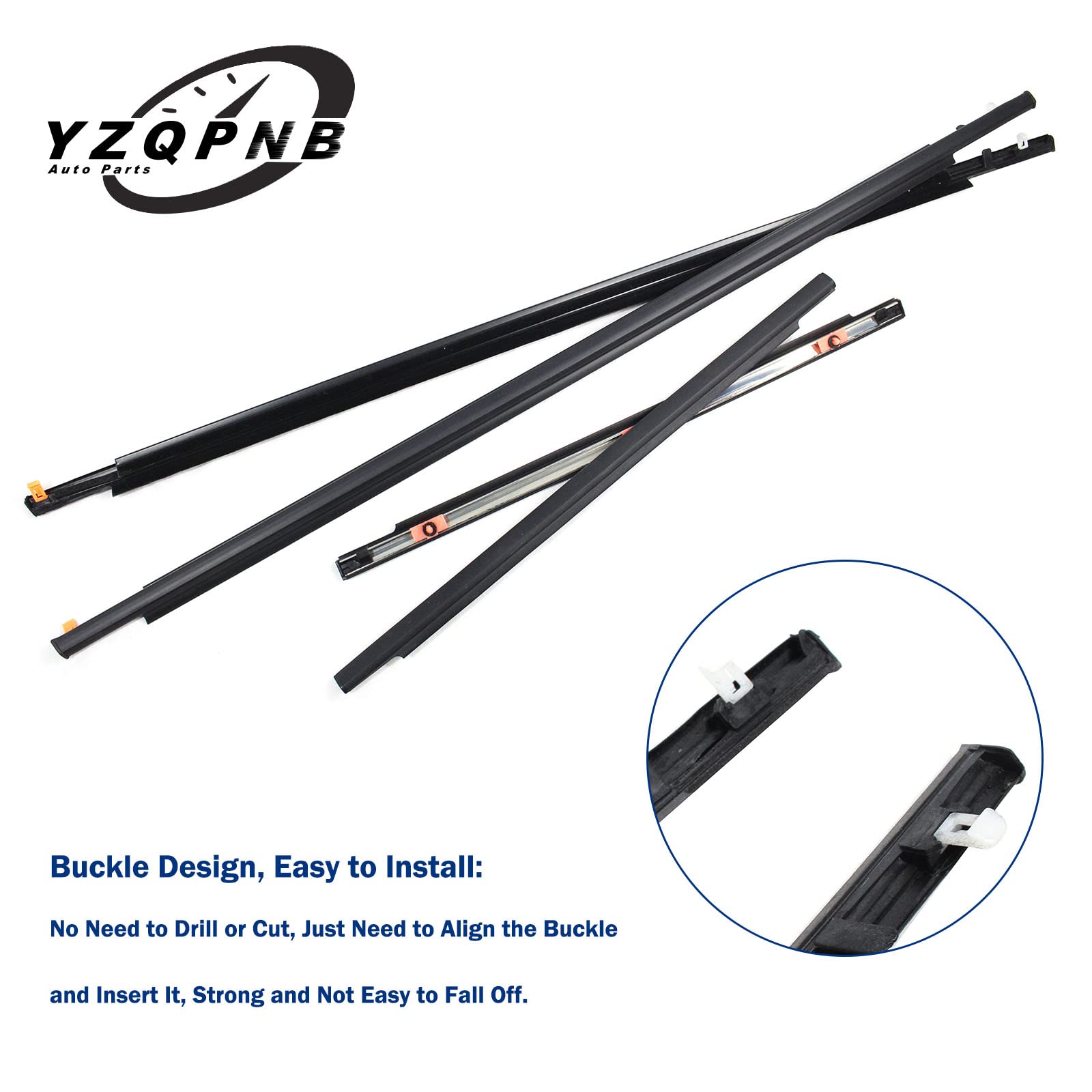 Yzqpnb Weatherstrip Window Molding Trim Seal Belt Compatible With Toyota Fj Cruiser 2007-2014 Front Rear Left Driver & Right Pas