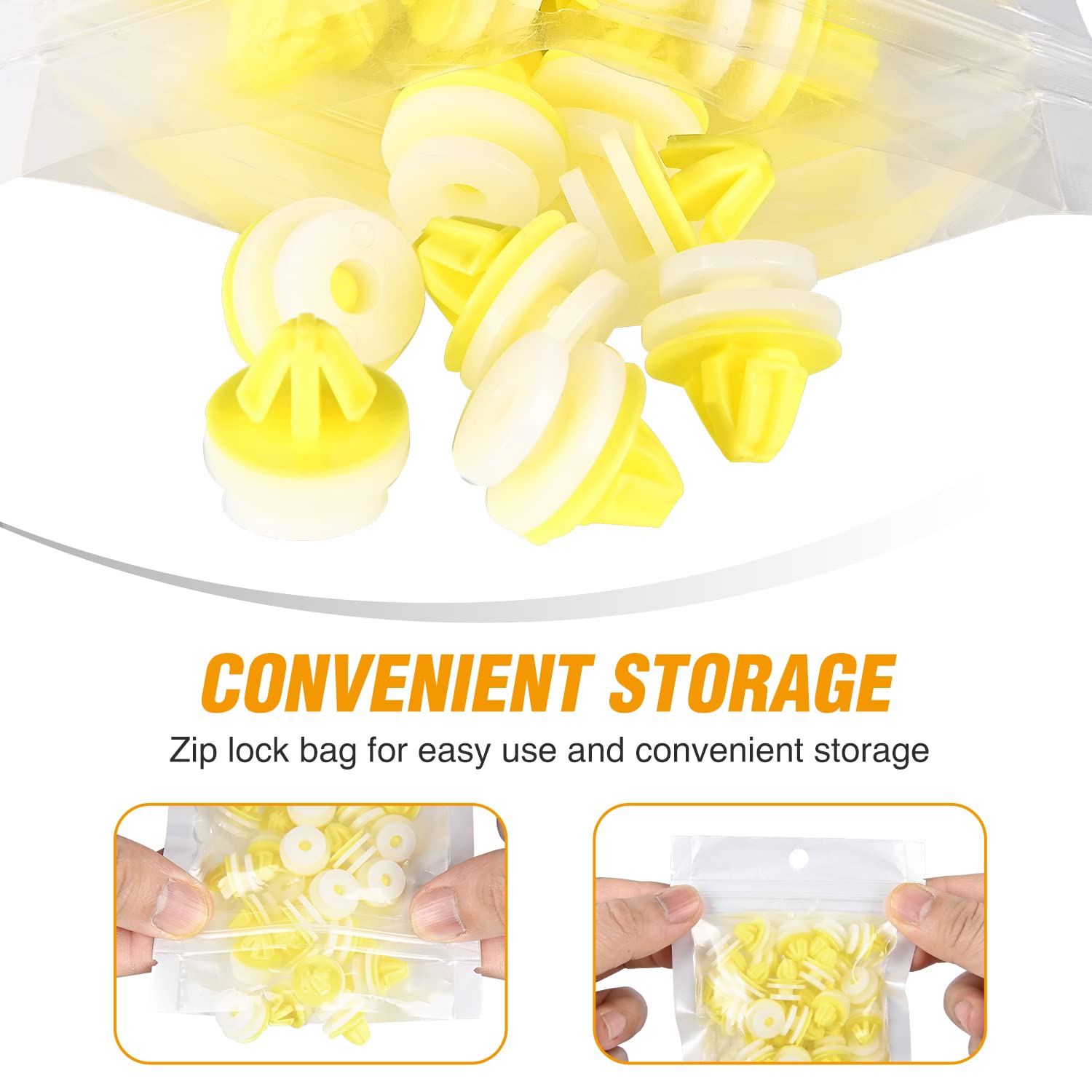 Gooacc 50Pcs Lower Door Sill Moulding Clip For Land Rover Freelander Lr3 Lr4 Range Rover Sport Dyc101420 White Yellow Nylon