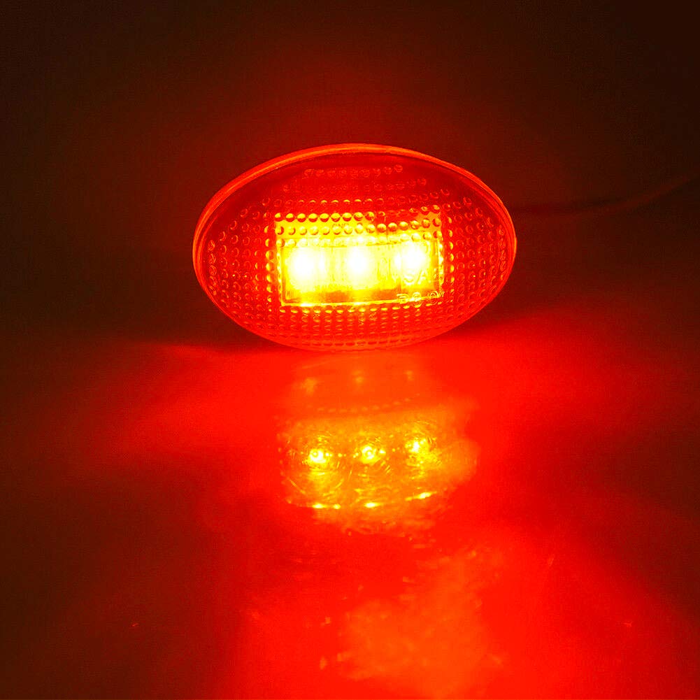 KEING Dually Bed Fender Side Marker LED Lights, 2 Red + 2 Amber, Plastic, Model SRY-FT04, For Ford F250-F550 (1999-2020)
