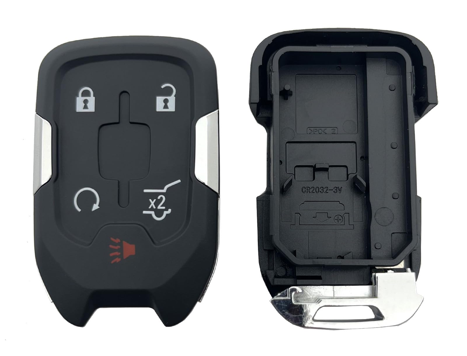 Smart Key Fob Cover Case Shell Fit For Gmc Yukon Acadia Terrain Chevy Tahoe Suburban Silverado Keyless Entry Remote Key Fob (Wit