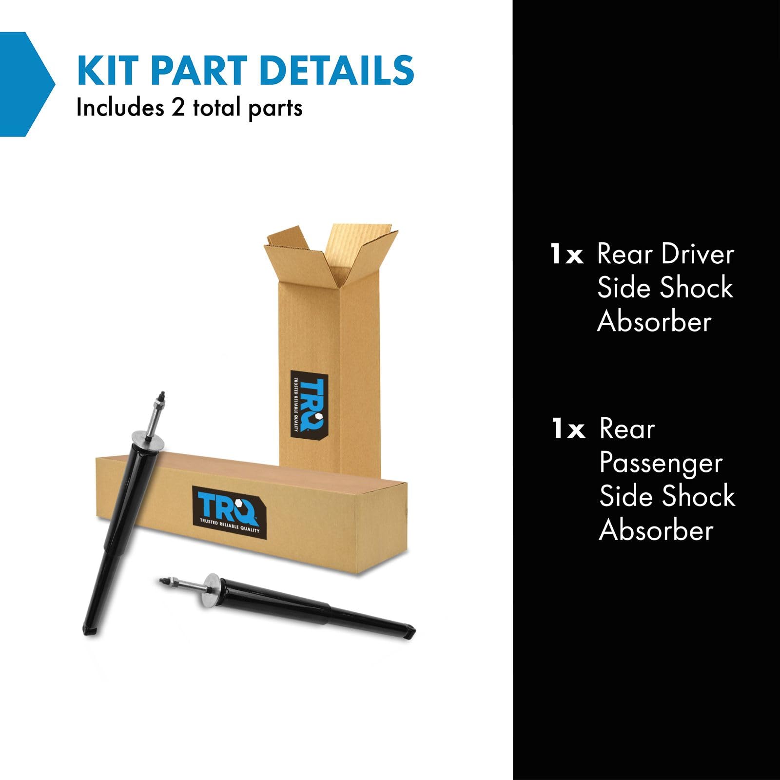 Trq Rear Shock Absorber Set Compatible With 1999-2003 Saab 9-3