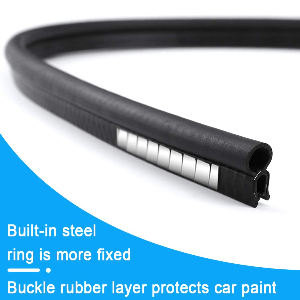 Storystore Car Door Rubber Seal Strip - 20Ft Black Trim Seal with Top Bulb for Cars, Boats, RVs, and Trucks (Model BULBT02)
