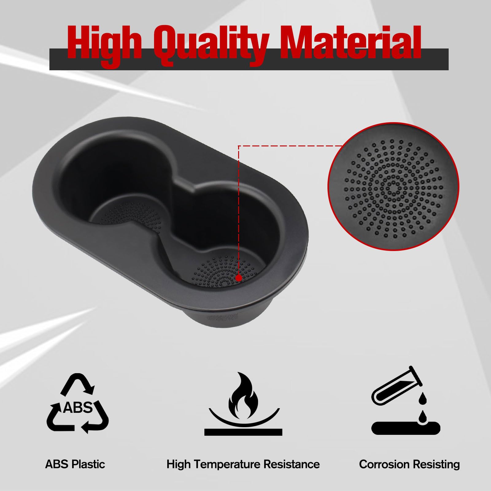 LitMiRaCle Rear Seat Cup Holder for Dodge Ram 1500/2500/3500/4500 & Dakota 2002-2017, Dual Drink, ABS Plastic, Black
