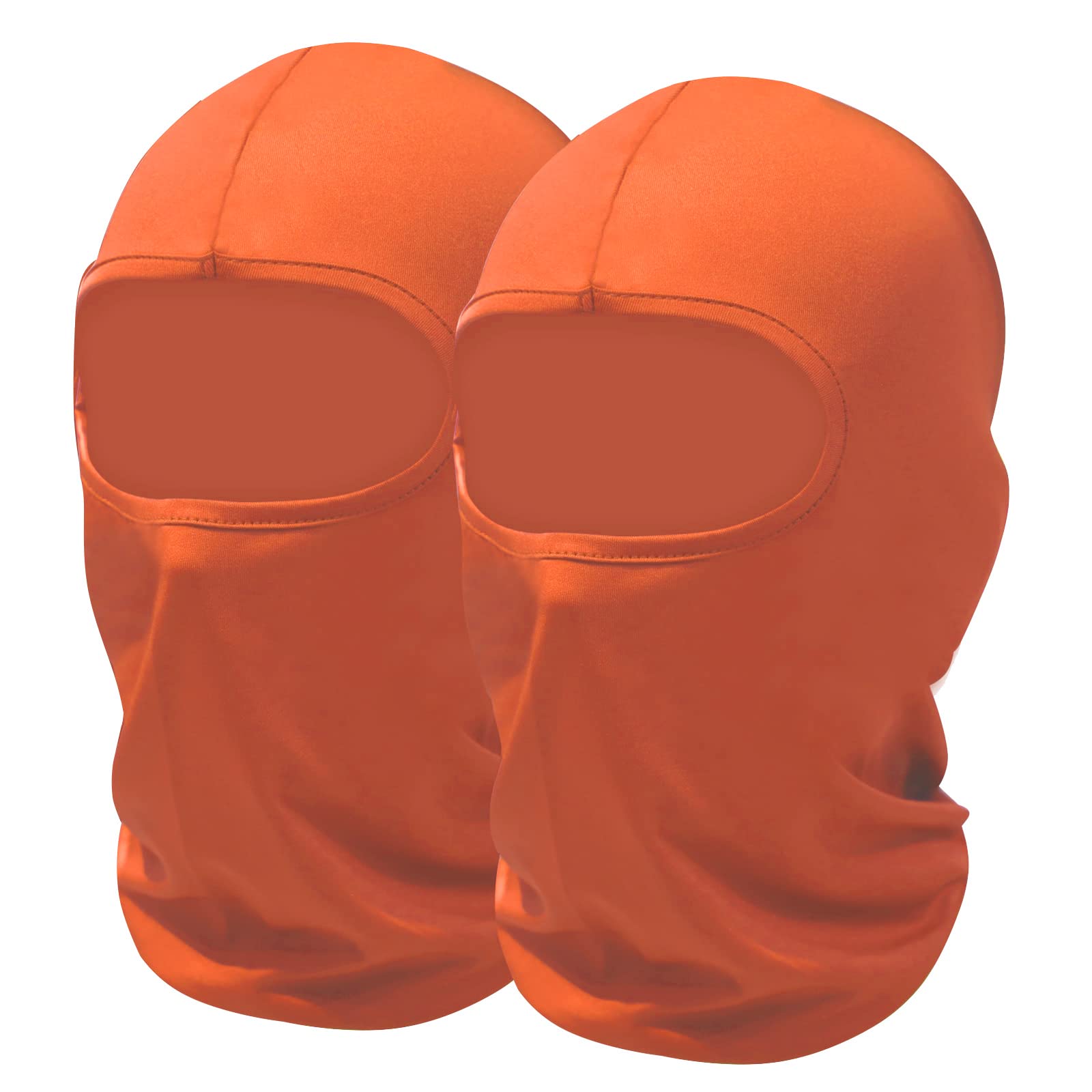 SHEVERCH 2 Pack Orange Ski Mask UV Protection Lightweight Balaclava Face Mask Men Women Football Motorcycling