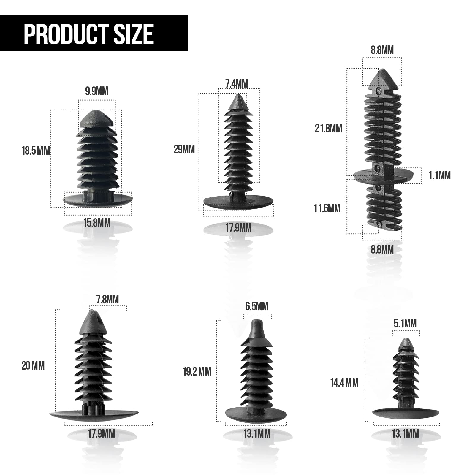 146Pcs Auto Body Clips Nylon Bumper Shield Retainer Clip, Fender Flar, Blind Rivet & Rocker Moulding Clips, With Fastener Remover