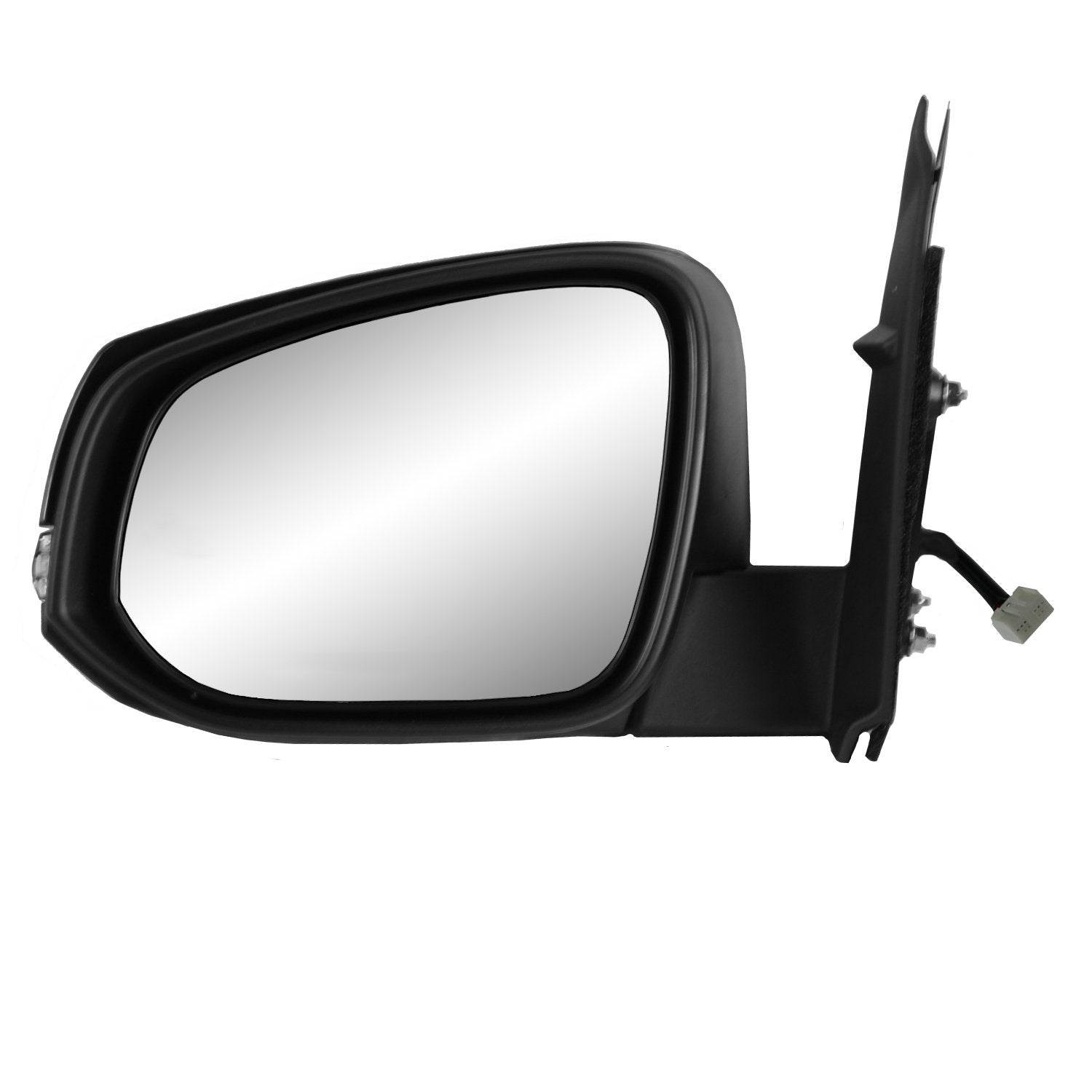 Driver Side Mirror For Toyota Tacoma, Textured Black W/Chrome Cover, W/Turn Signal, Foldaway, W/O Puddle Lamp, W/O Spot Mirror,