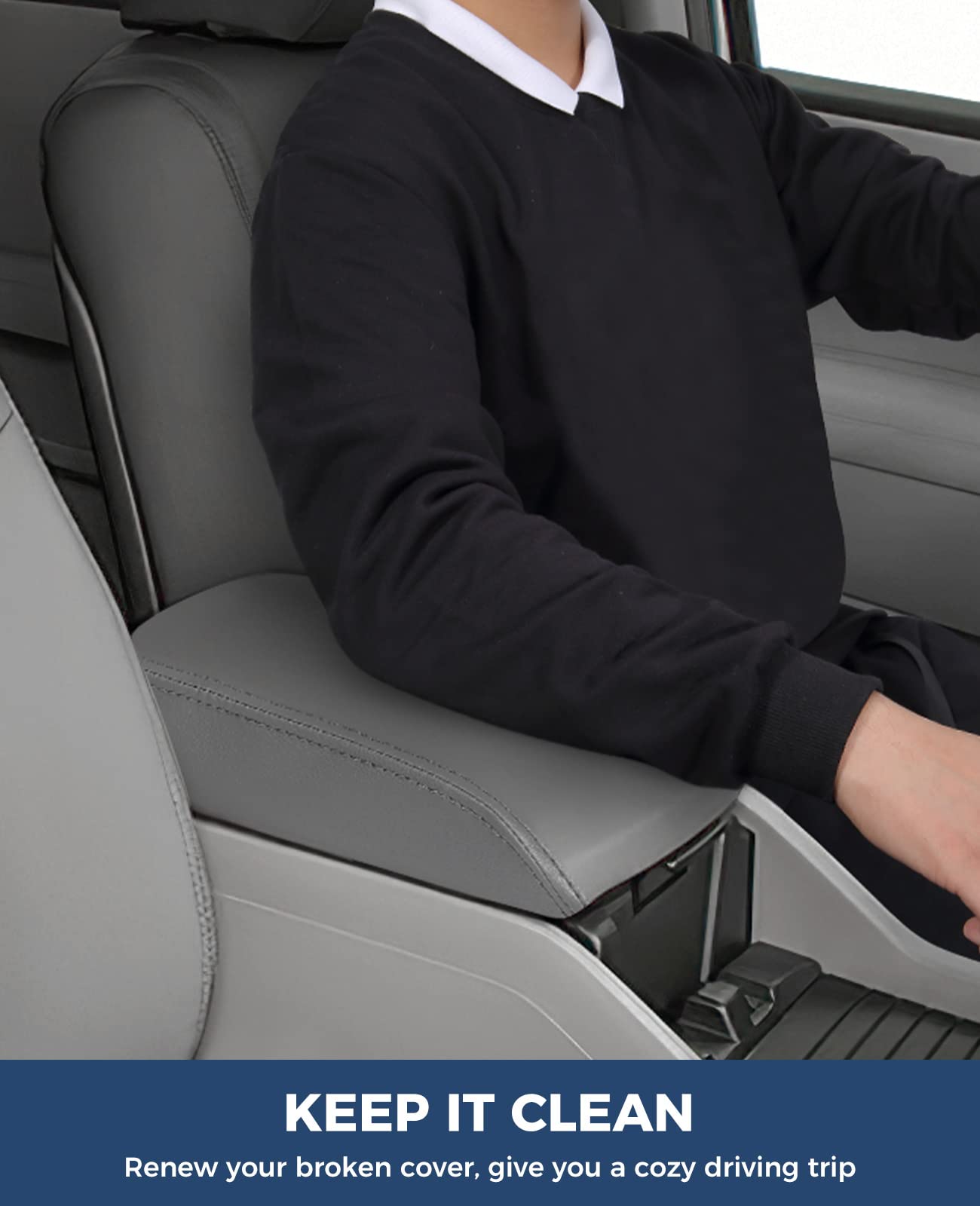 Issyauto Center Console Cover And Front Door Panel Armrest Cover Kit Compatible With 2009-2015 Pilot, Gray Armrest Replacement. Must-Have Christmas Thanksgiving Gifts For Men Women.